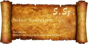 Sulcz Szalviusz névjegykártya